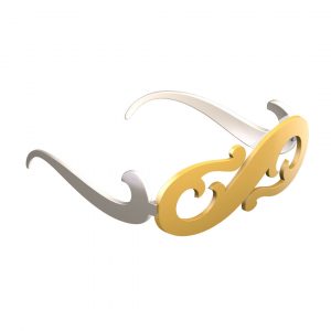 sleeg completo con astine color beige e clip barocco color giallo