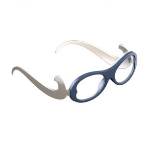 sleeg completo con astine color beige e clip occhiale da vista color blu