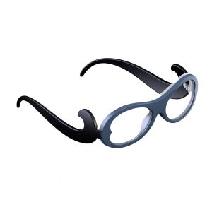 sleeg completo con astine color nero e clip occhiale da vista color blu