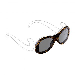 clip occhiale da sole color havana
