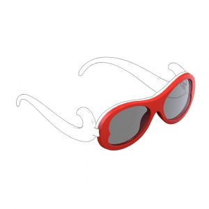 clip occhiale da sole color rosso