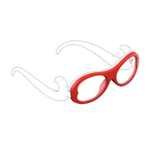 clip occhiale da vista color rosso