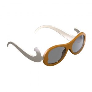 sleeg completo con astine color beige e clip occhiali da sole color caramello