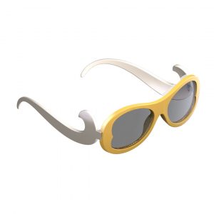 sleeg completo con astine color beige e clip occhiali da sole color giallo