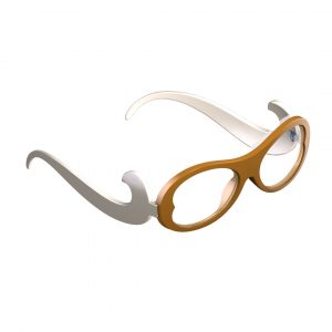 sleeg completo con astine color beige e clip occhiale da vista color caramello