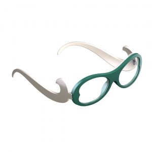 sleeg completo con astine color beige e clip occhiale da vista color verde