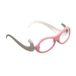sleeg completo con astine color beige e clip occhiale da vista color rosa