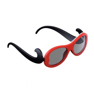 sleeg completo con astine color nero e clip occhiali da sole color rosso