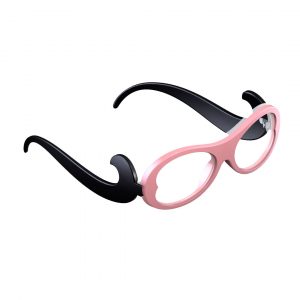 sleeg completo con astine color nero e clip occhiale da vista color rosa