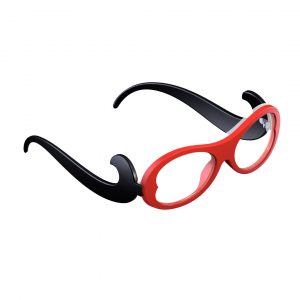 sleeg completo con astine color nero e clip occhiale da vista color rosso