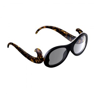sleeg completo con astine color havana e clip occhiali da sole color nero