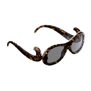 sleeg completo con astine color havana e clip occhiali da sole color havana