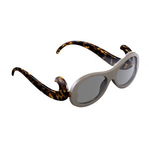 sleeg completo con astine color havana e clip occhiali da sole color grigio