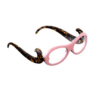 sleeg completo con astine color havana e clip occhiale da vista color rosa
