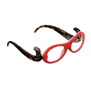 sleeg completo con astine color havana e clip occhiale da vista color rosso