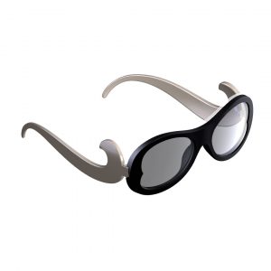 sleeg completo con astine color grigio e clip occhiali da sole color nero