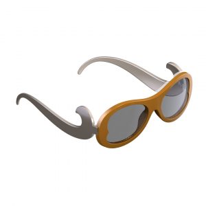 sleeg completo con astine color grigio e clip occhiali da sole color caramello