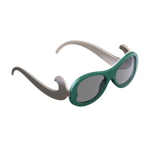 sleeg completo con astine color grigio e clip occhiali da sole color verde