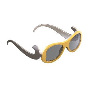 sleeg completo con astine color grigio e clip occhiali da sole color giallo