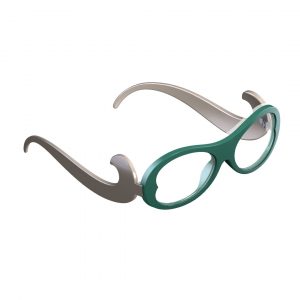 sleeg completo con astine color grigio e clip occhiale da vista color verde