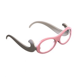 sleeg completo con astine color grigio e clip occhiale da vista color rosa
